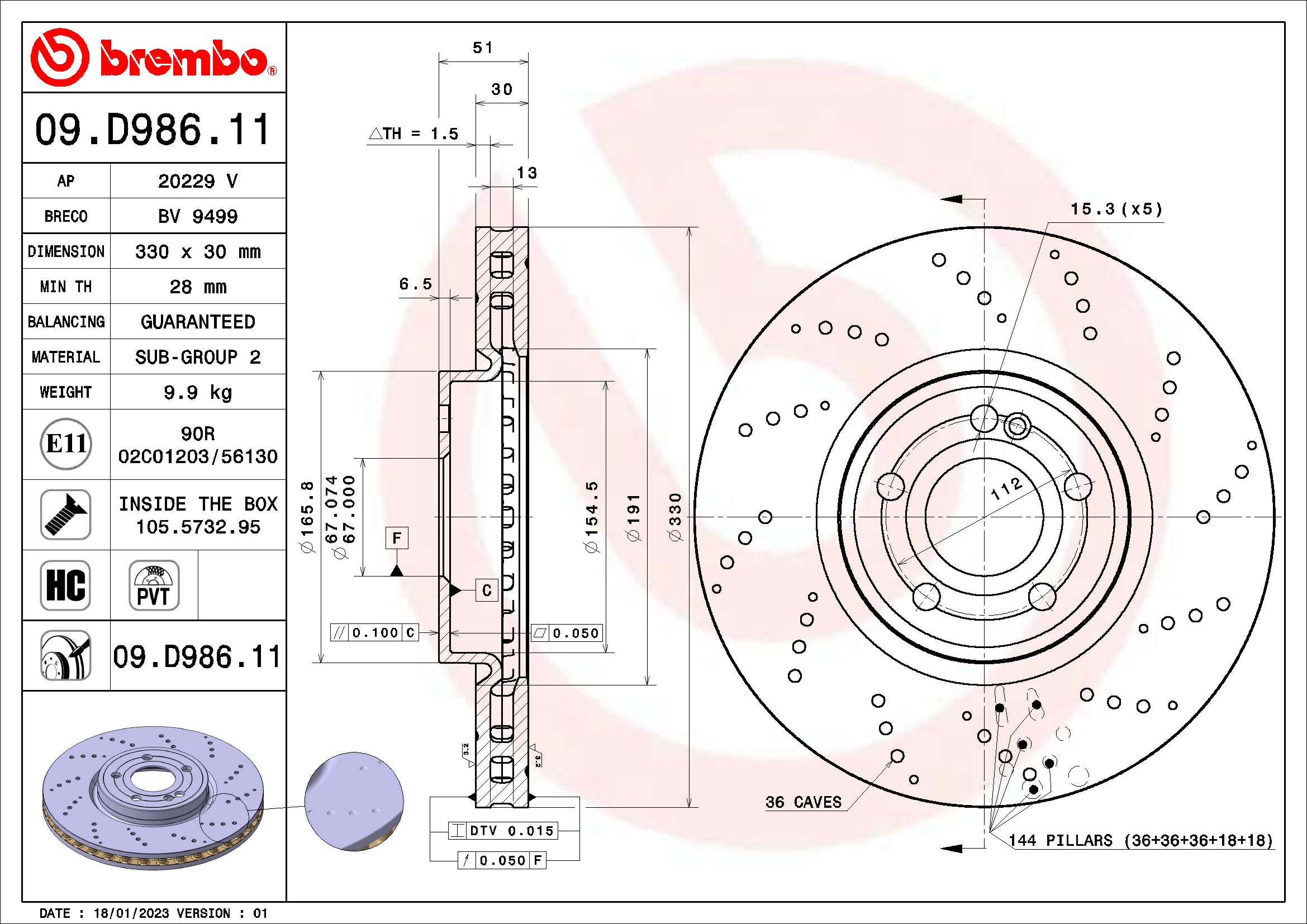 Brake Disc  Art. 09D98611