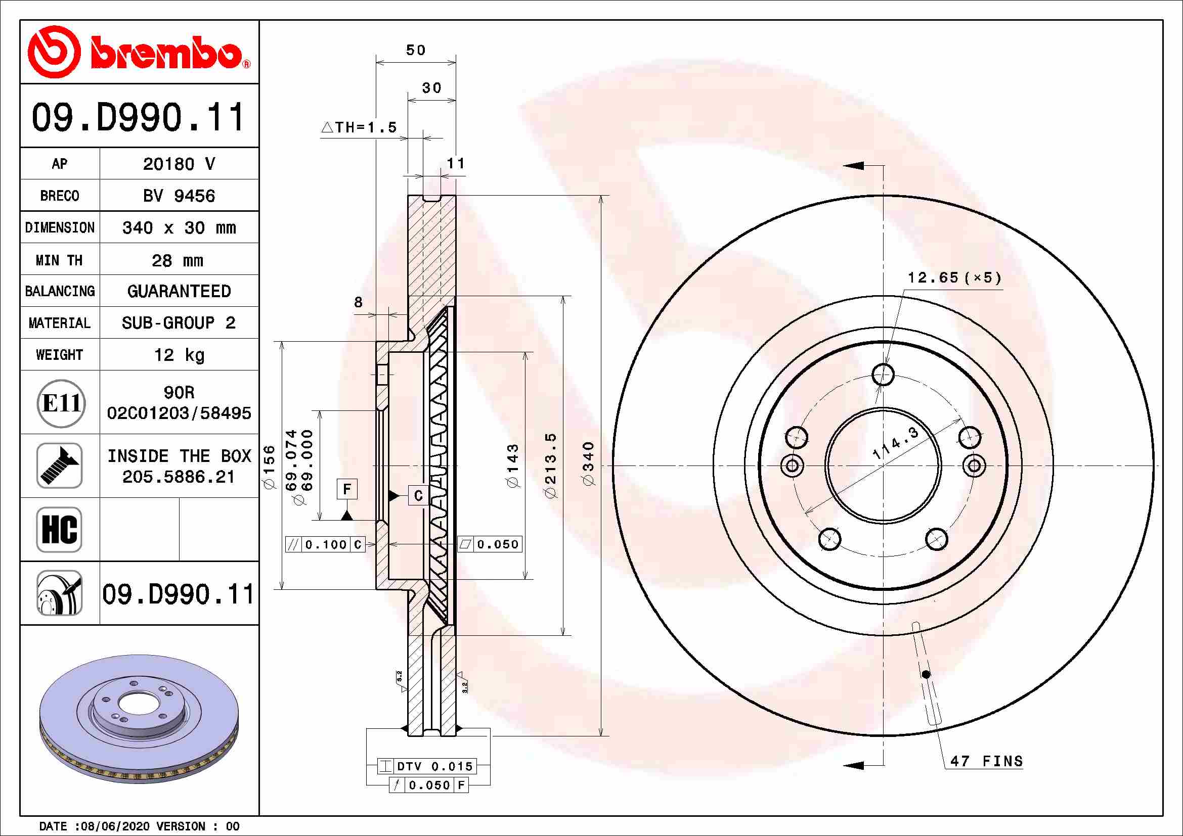 Brake Disc  Art. 09D99011