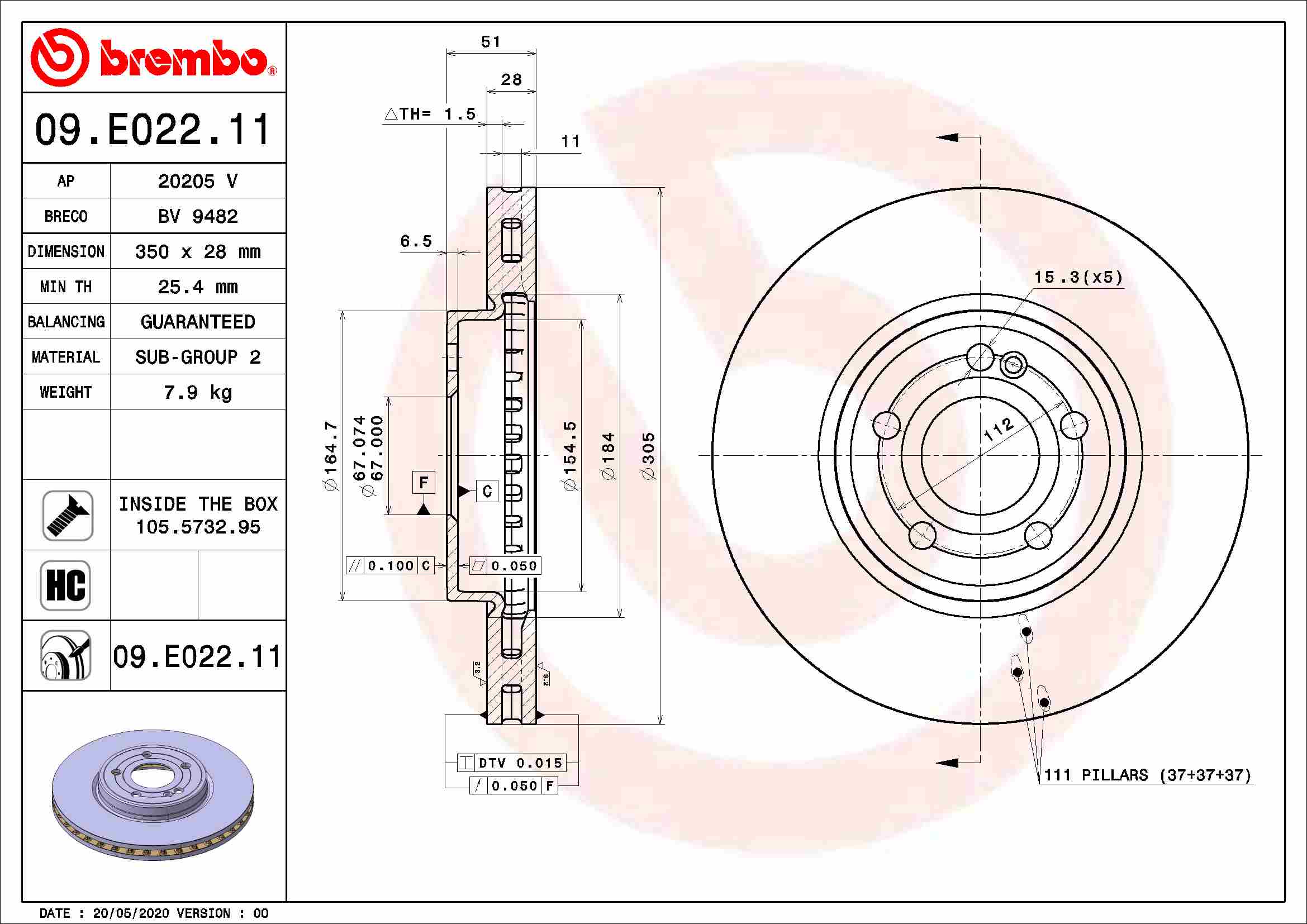 Brake Disc  Art. 09E02211