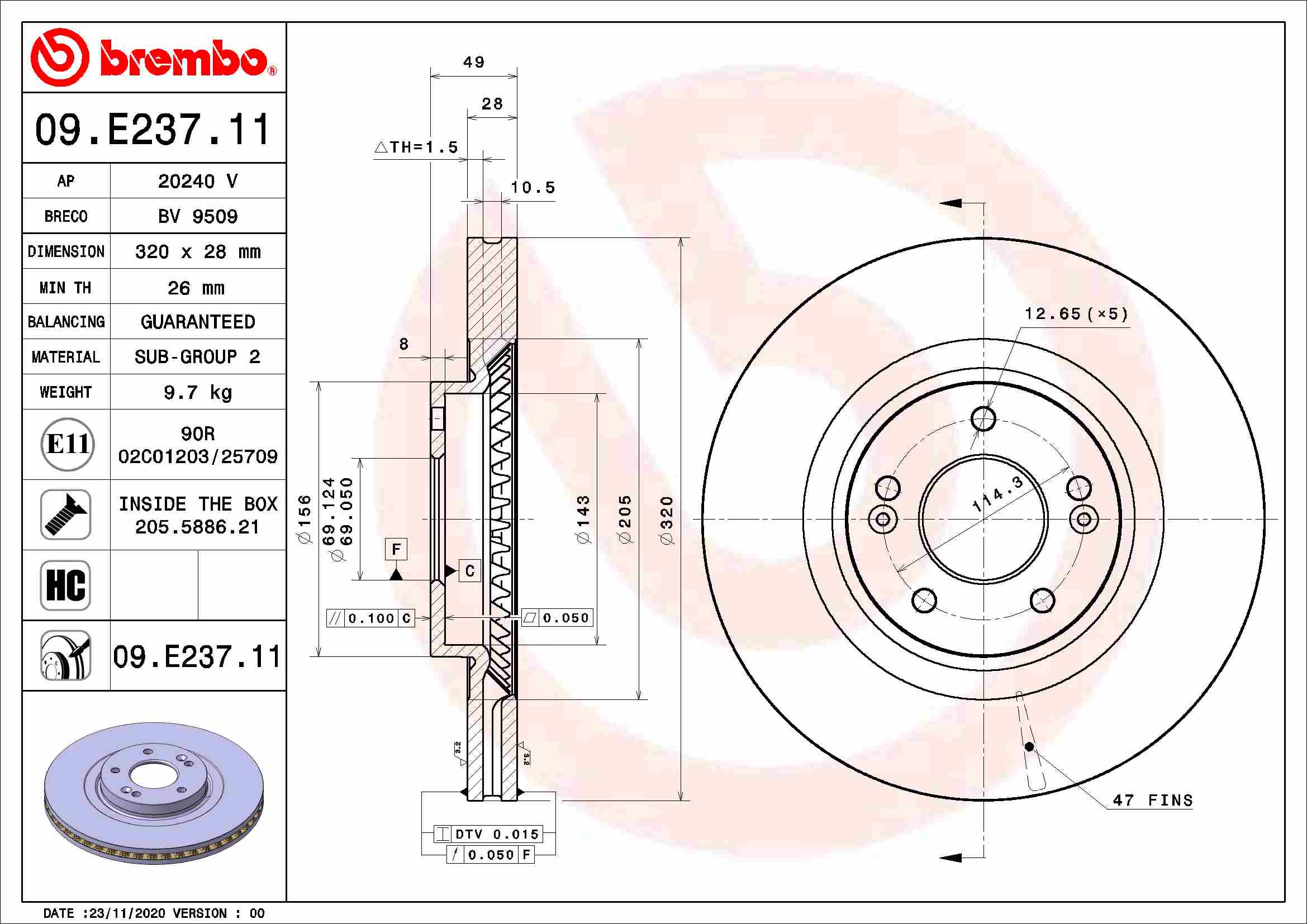 Brake Disc (Front axle)  Art. 09E23711