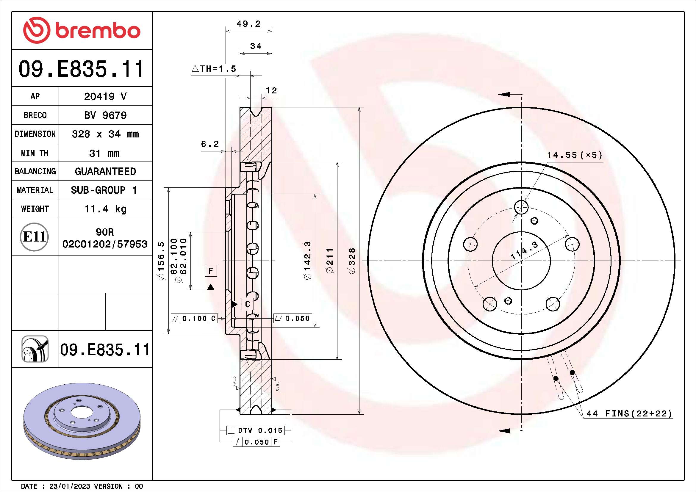 Brake Disc  Art. 09E83511