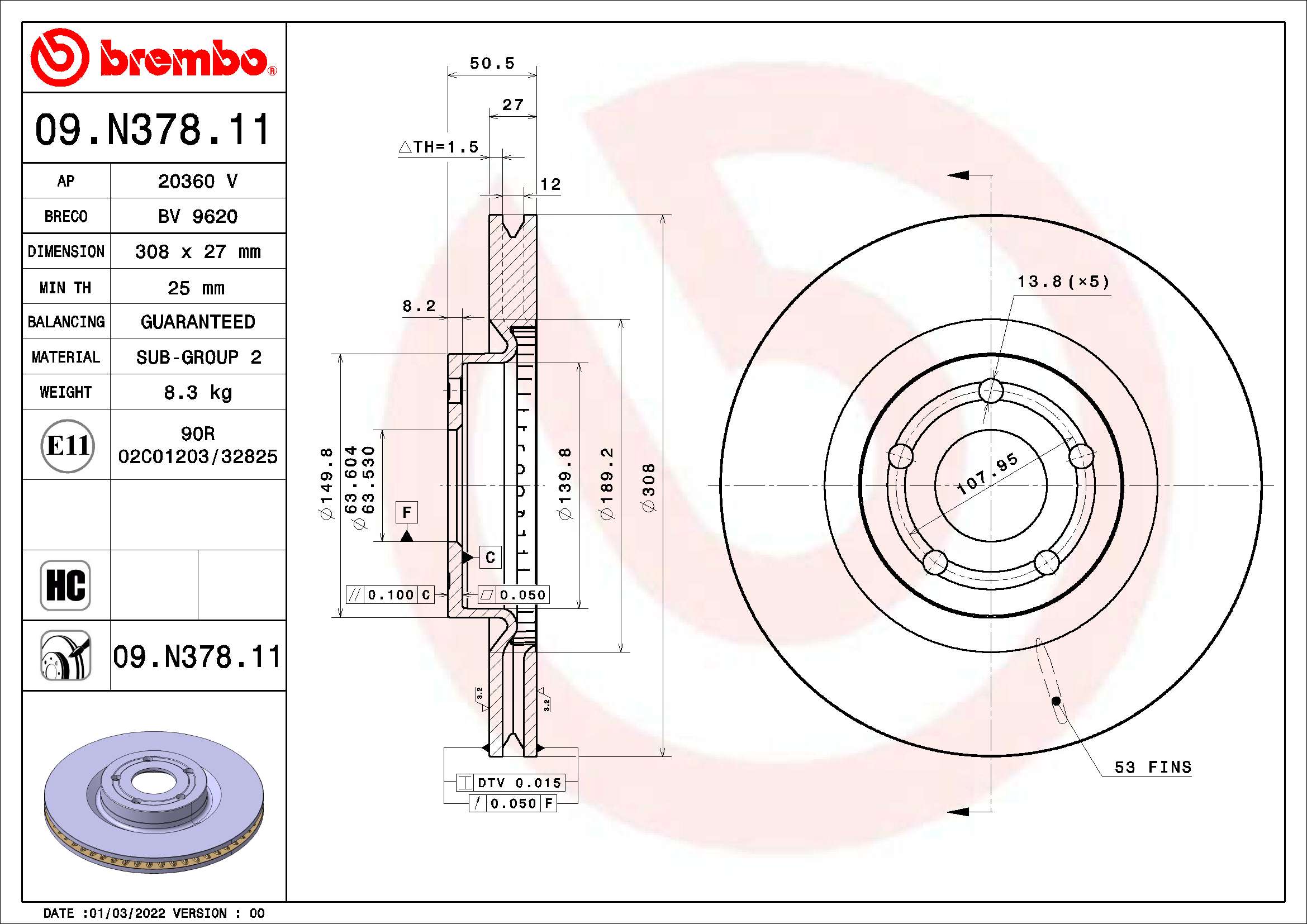 Brake Disc (In front)  Art. 09N37811