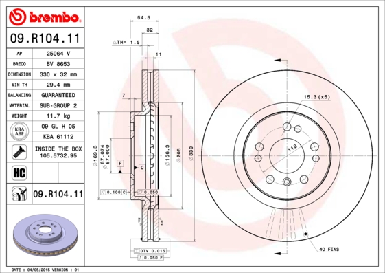 Brake Disc (Front axle)  Art. 09R10411