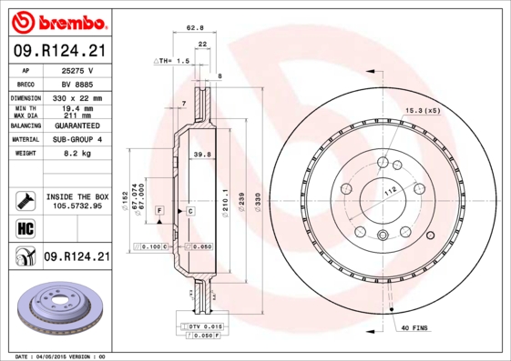 Brake Disc (Rear axle)  Art. 09R12421