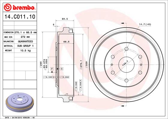 Brake Drum (Rear axle)  Art. 14C01110