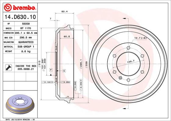 Brake Drum (Rear axle)  Art. 14D63010