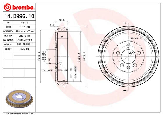 Brake Drum  Art. 14D99610