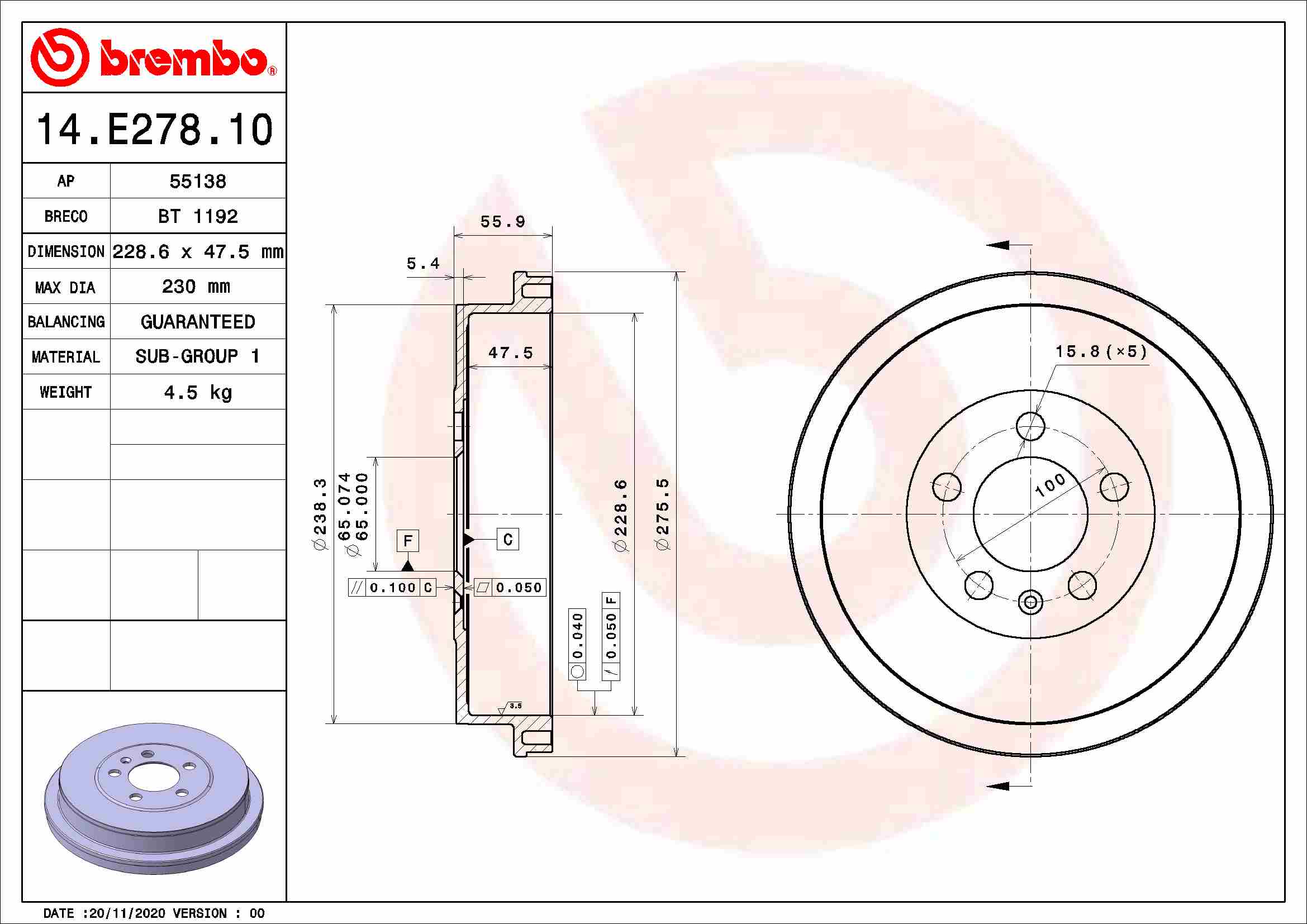 Brake Drum  Art. 14E27810