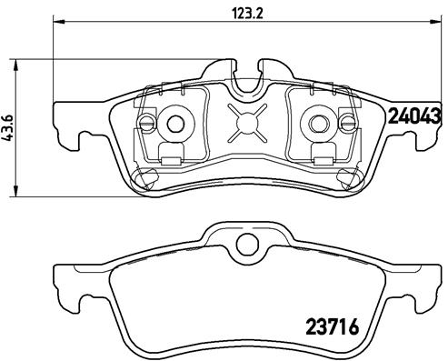 Brake Pad Set, disc brake (Rear axle)  Art. P06032