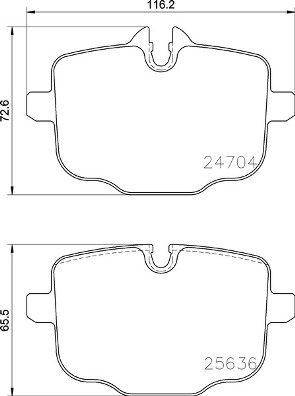 Brake Pad Set, disc brake (Rear axle)  Art. P06101