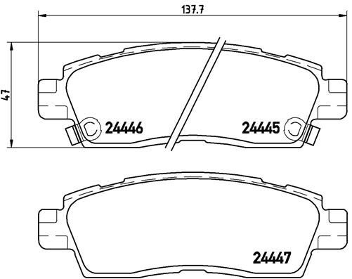 Brake Pad Set, disc brake (Rear axle)  Art. P10010