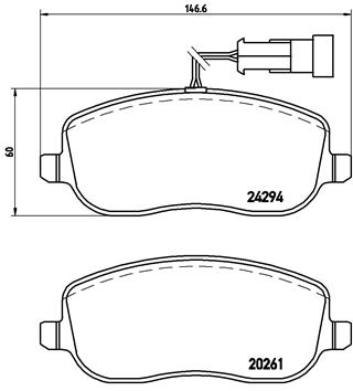 Brake Pad Set, disc brake (Front axle)  Art. P23100