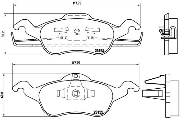 Brake Pad Set, disc brake (Front axle)  Art. P24046