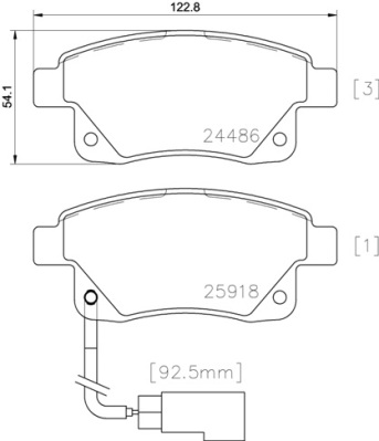 Brake Pad Set, disc brake (Rear axle)  Art. P24066