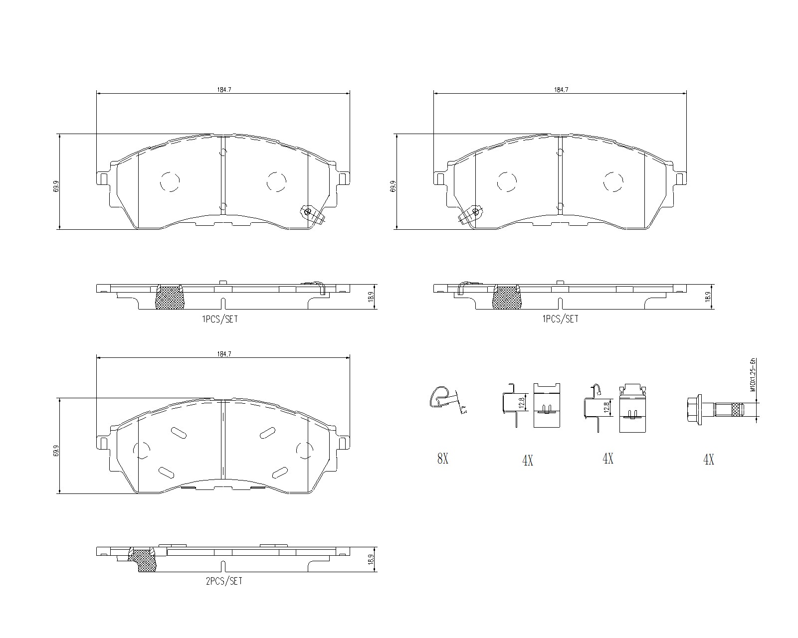 Brake Pad Set, disc brake (Rear axle)  Art. P24225