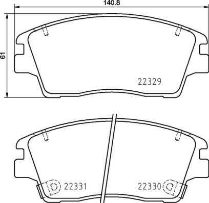 Brake Pad Set, disc brake (Front axle)  Art. P30096