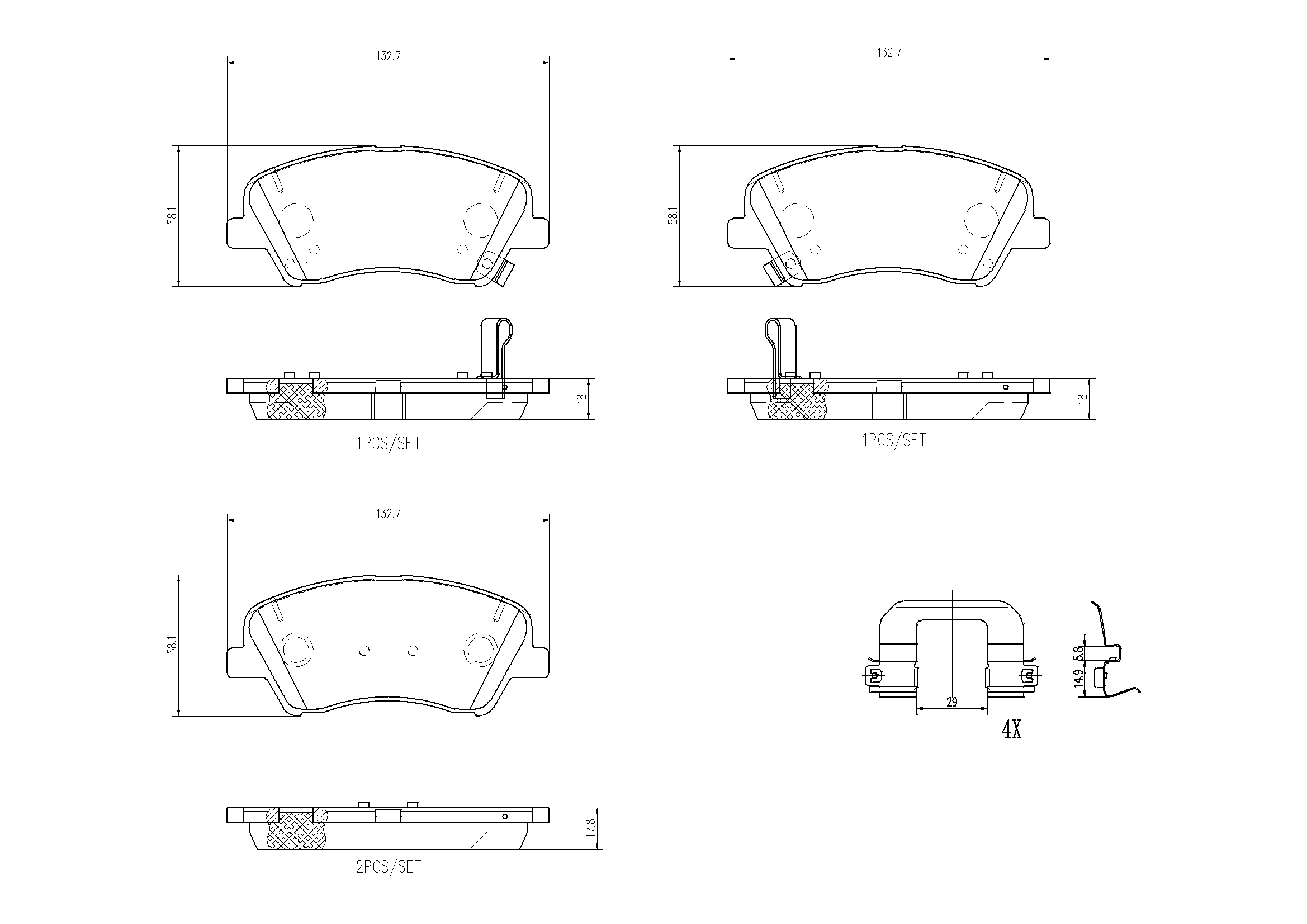 Brake Pad Set, disc brake (Front axle)  Art. P30098