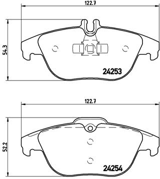 Brake Pad Set, disc brake (Front axle, Rear axle)  Art. P50068