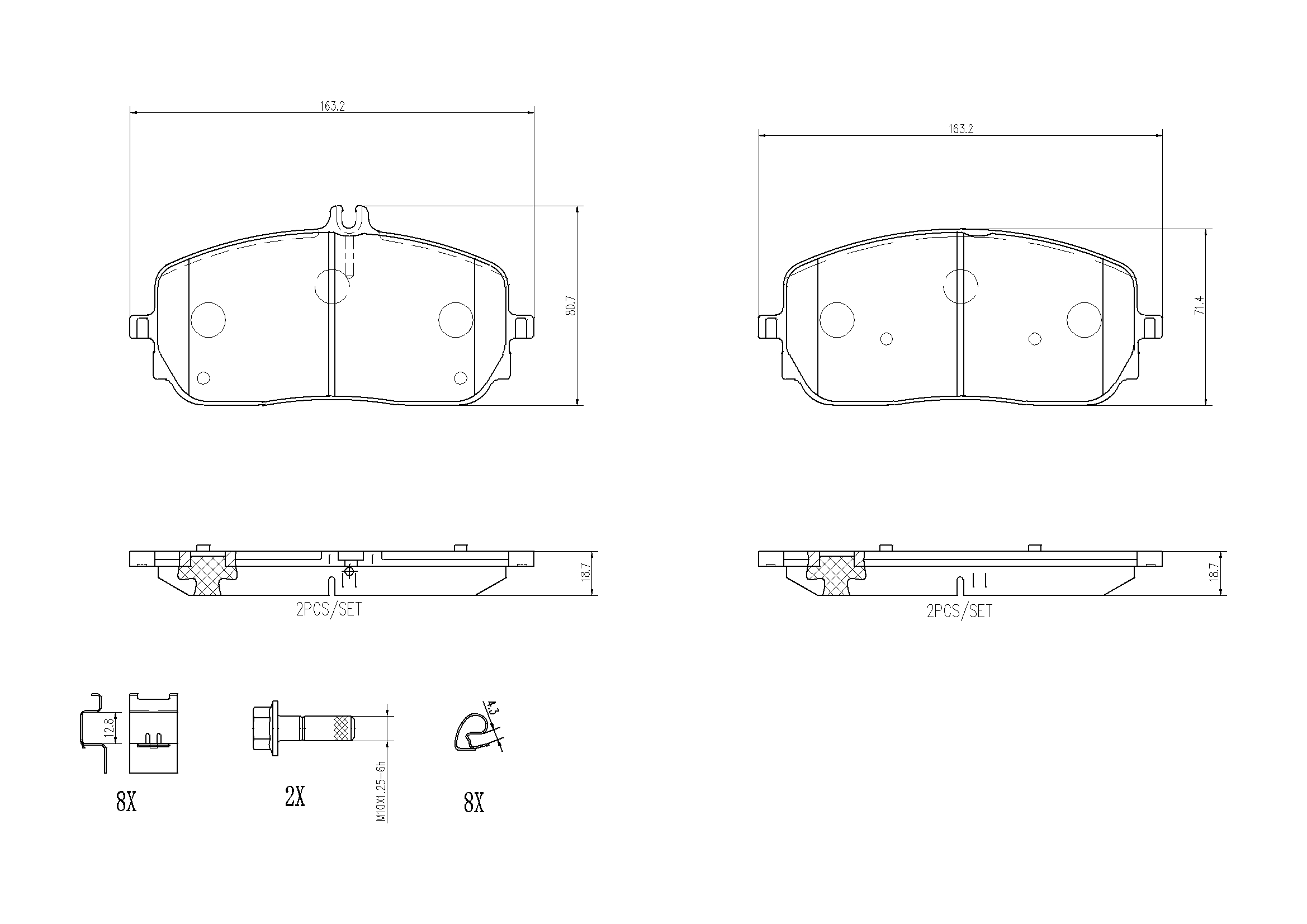 Brake Pad Set, disc brake (Front axle)  Art. P50152