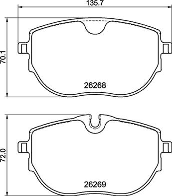 Brake Pad Set, disc brake (Front axle)  Art. P85187