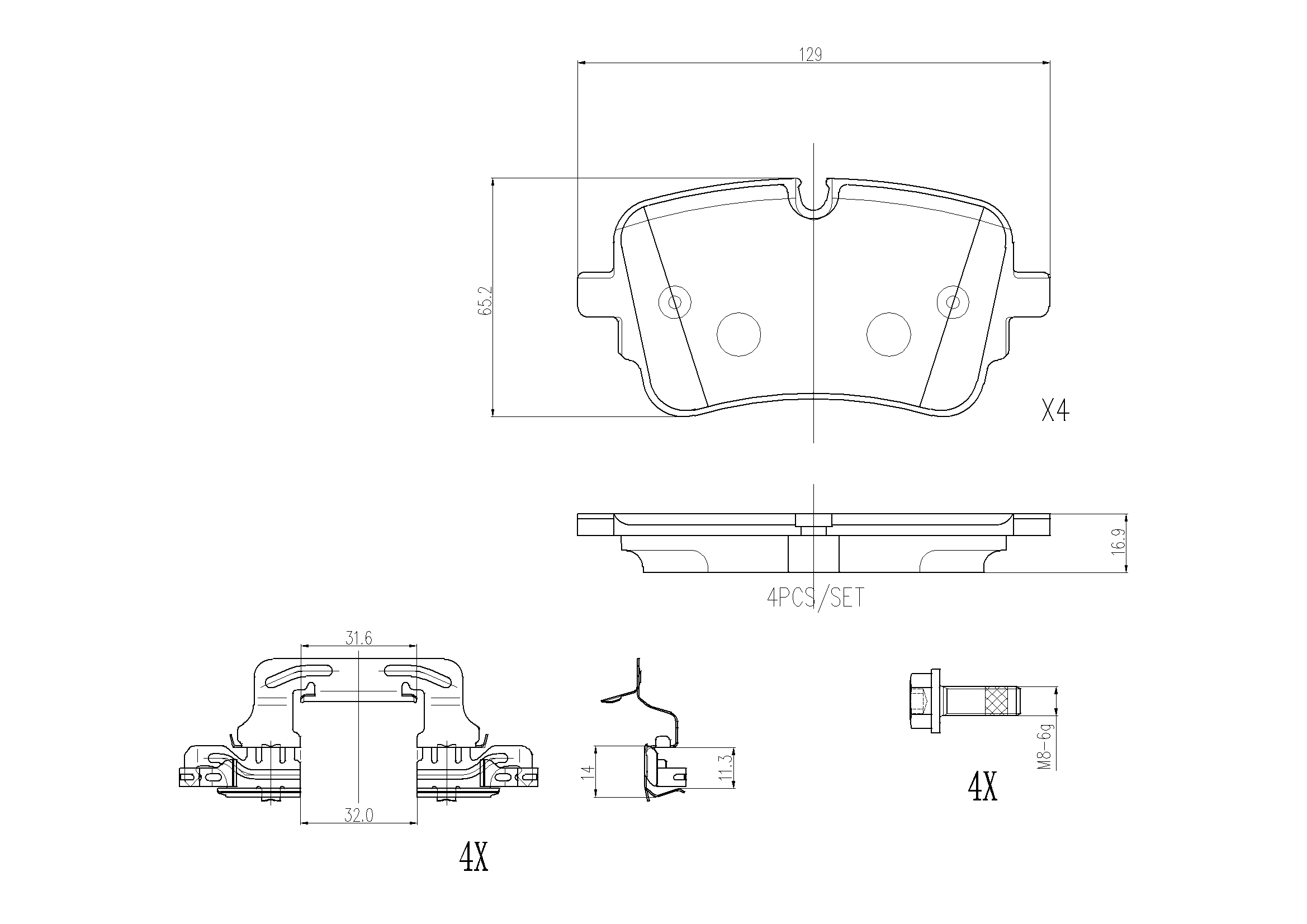 Brake Pad Set, disc brake (Rear axle)  Art. P85190