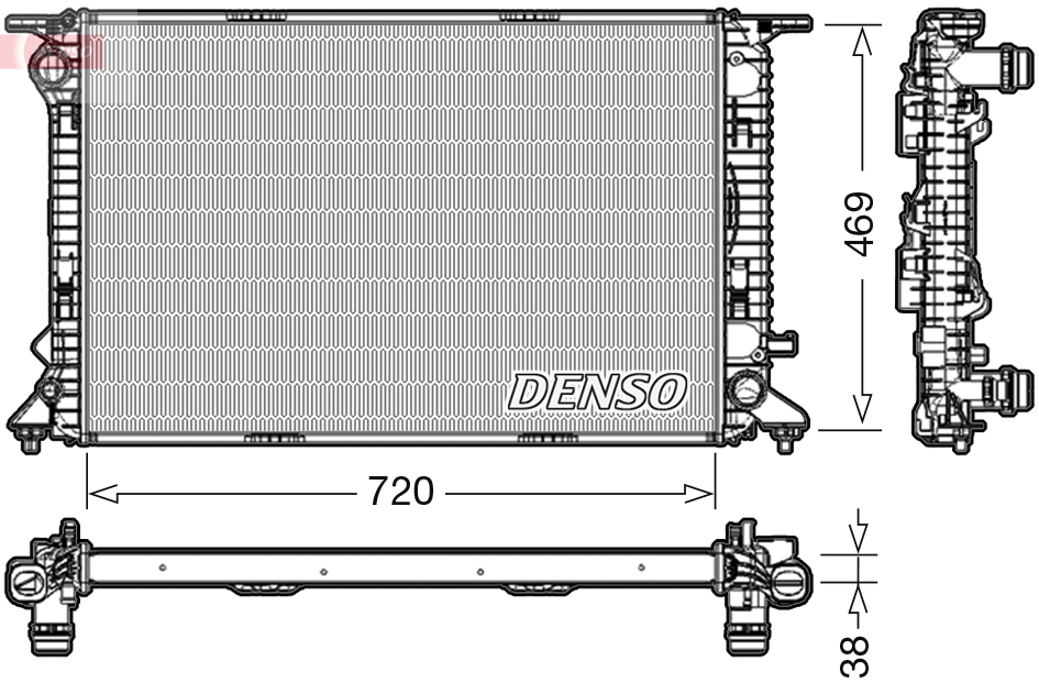 Radiator, engine cooling  Art. DRM02024