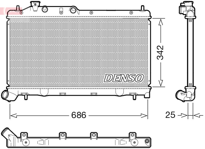 Radiator, engine cooling (Manual / accessory auto. gearing)  Art. DRM36026