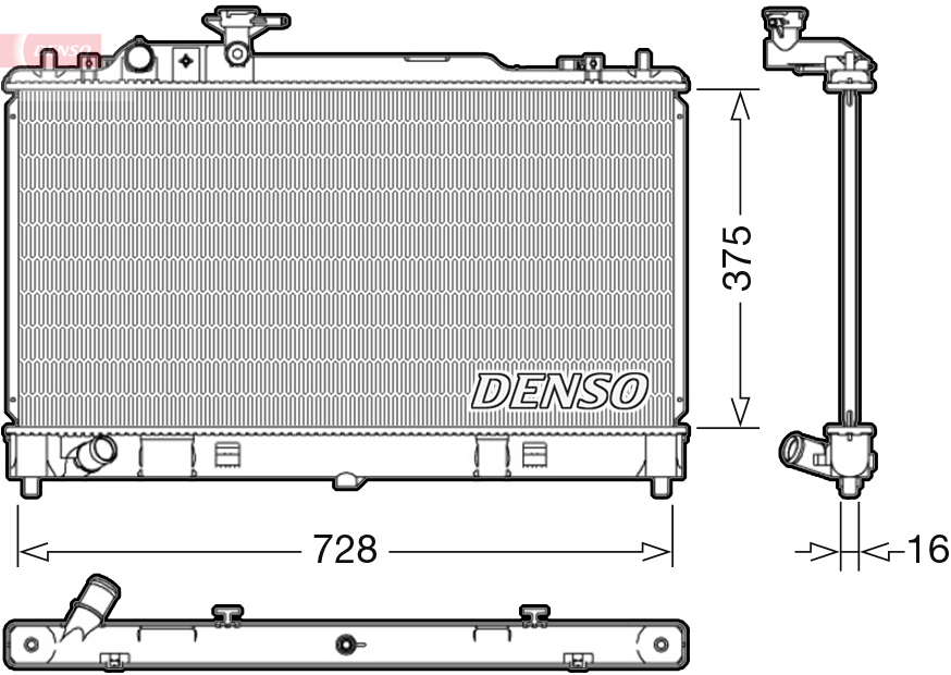 Radiator, engine cooling (16)  Art. DRM44033