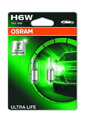 Bulbs Bulb, parking/extreme light H6W, BAX9S, 12 V, 6W (H6W)  Art. 64132ULT02B