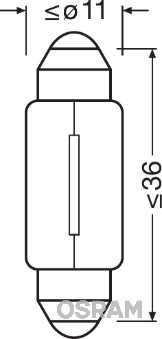 Bulbs Bulb, tailgate light C10W, SV8.5-8, 12 V, 10W (Rear axle)  Art. 6461