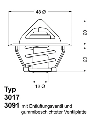 Thermostat, coolant (Both sides)  Art. 301792D2