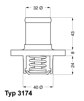 Thermostat, coolant (Below)  Art. 317489D