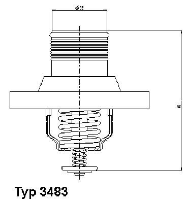 Thermostat, coolant (Below, Front axle, Rear, Both sides, Inner)  Art. 348389D