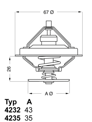 Thermostat, coolant (Front axle)  Art. 423580D