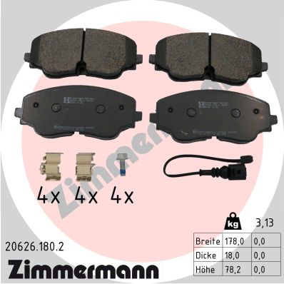 Brake Pad Set, disc brake  Art. 206261802