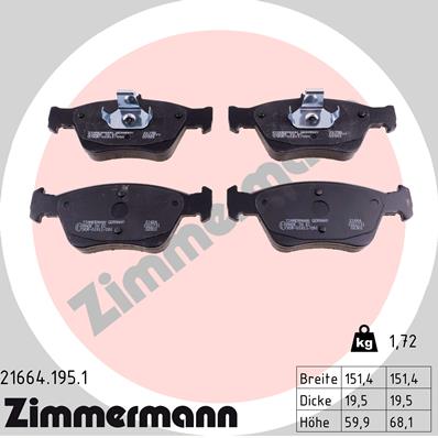 Brake Pad Set, disc brake (Front axle)  Art. 216641951