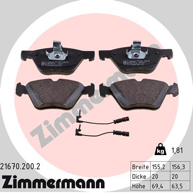 Brake Pad Set, disc brake (Front axle)  Art. 216702002