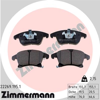 Brake Pad Set, disc brake (Front axle)  Art. 222691951