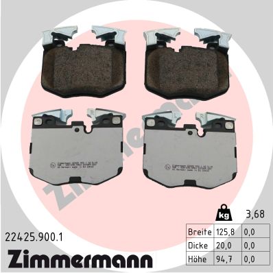 Brake Pad Set, disc brake  Art. 224259001