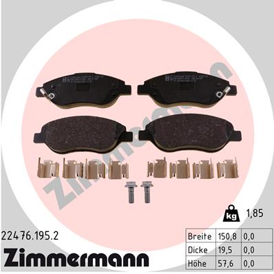 Brake Pad Set, disc brake (Front axle)  Art. 224761952