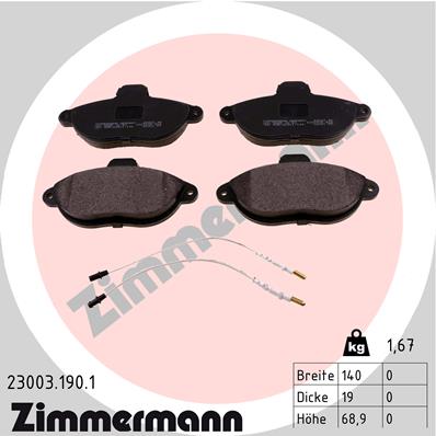 Brake Pad Set, disc brake (Front axle)  Art. 230031901