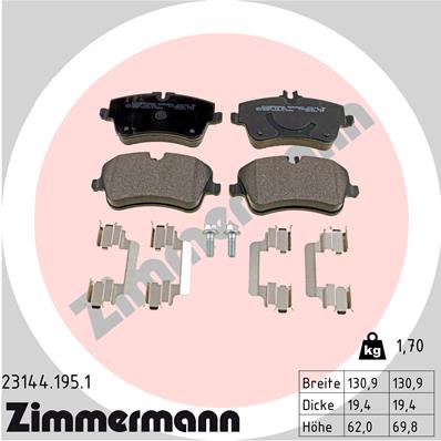 Brake Pad Set, disc brake (Front axle)  Art. 231441951