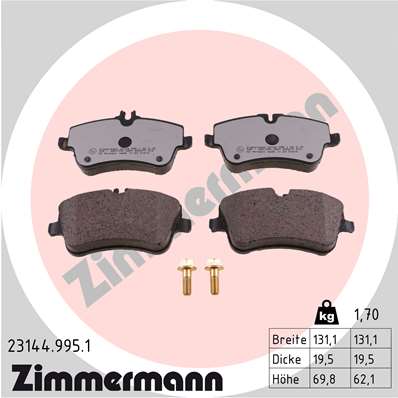 Brake Pad Set, disc brake (Front axle)  Art. 231449951