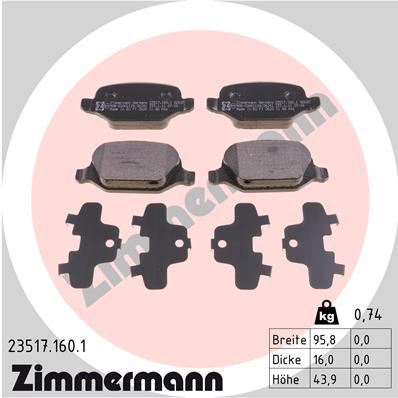 Brake Pad Set, disc brake (Rear axle)  Art. 235171601