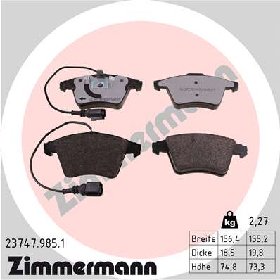 Brake Pad Set, disc brake (Front axle)  Art. 237479851