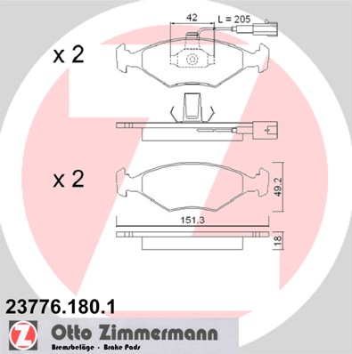 Brake Pad Set, disc brake (Front axle)  Art. 237761801