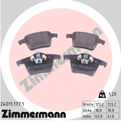 Brake Pad Set, disc brake (Rear axle)  Art. 240111771