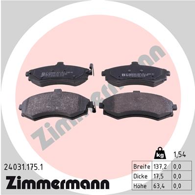 Brake Pad Set, disc brake (Front axle)  Art. 240311751