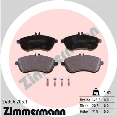 Brake Pad Set, disc brake (Front axle)  Art. 243062051