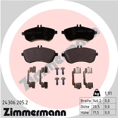 Brake Pad Set, disc brake (Front axle)  Art. 243062052